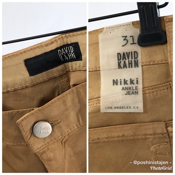 ❌ NWT David Kahn Nikki Ankle Jean In Camel - Picture 5 of 6